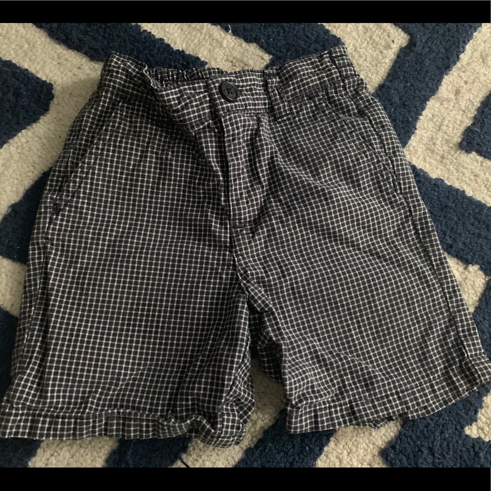 Janie and jack boys shorts. Blue and white check.